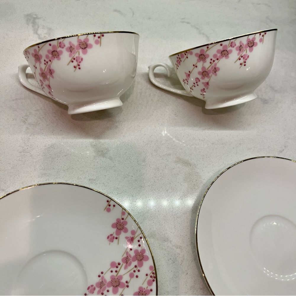 Teavana Sakura Cherry Blossom Holly Bone China 24 KT Filigree Tea Kettle 43 oz - Picture 14 of 16